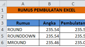 Rumus Pembulatan Angka Kebawah Dalam Microsoft Excel